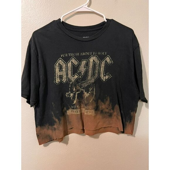 AC/DC Tops - Women's AC/DC Black Crop Top Size L